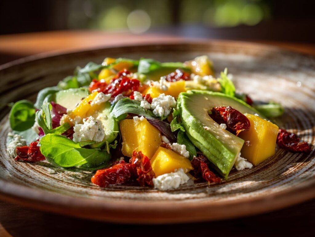 ensalada-de-aguacate-y-mango-con-tomate-seco