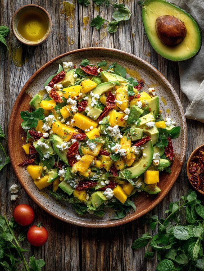 ensalada-de-aguacate-y-mango-con-tomate-seco
